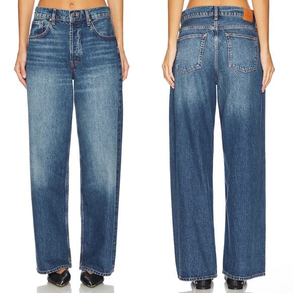 NWT ANINE BING Manon High Waisted Jeans in Mazarine Blue Size 31